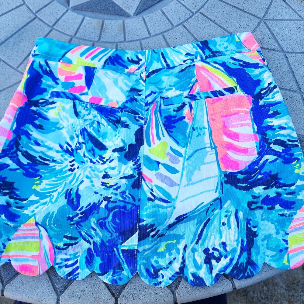 Lilly Pulitzer Colette Blue Ibiza Cabana Cocktail Knit Skort 00 - Picture 8 of 10